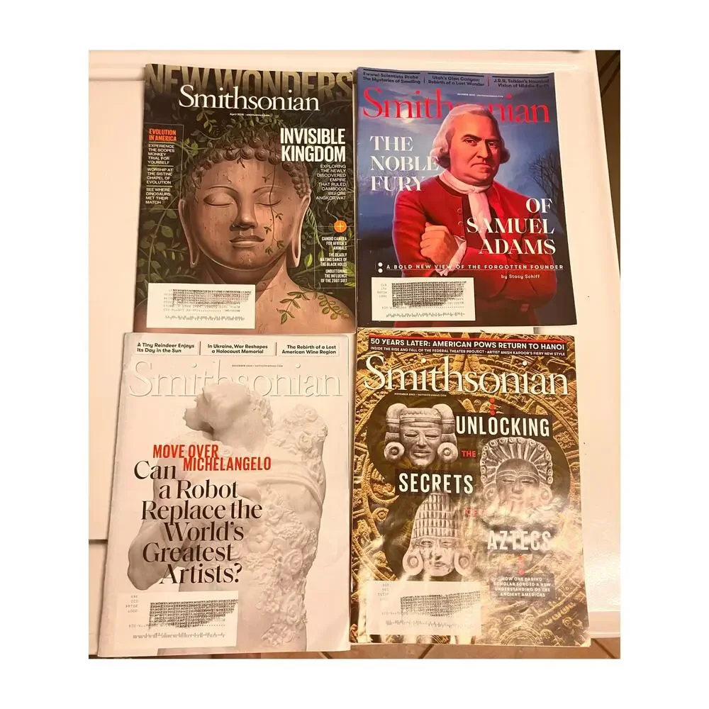 Smithsonian Magazine Lot of (4) Aztecs, Samuel Adams, Robots, Invisible Kingdom